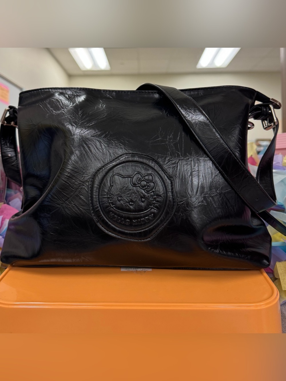 Hello Kitty Black Patent Crossbody Bag